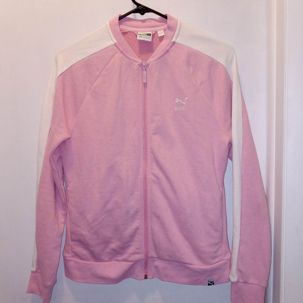 PUMA SIZE MEDIUM PINK AND WHITE JACKET
